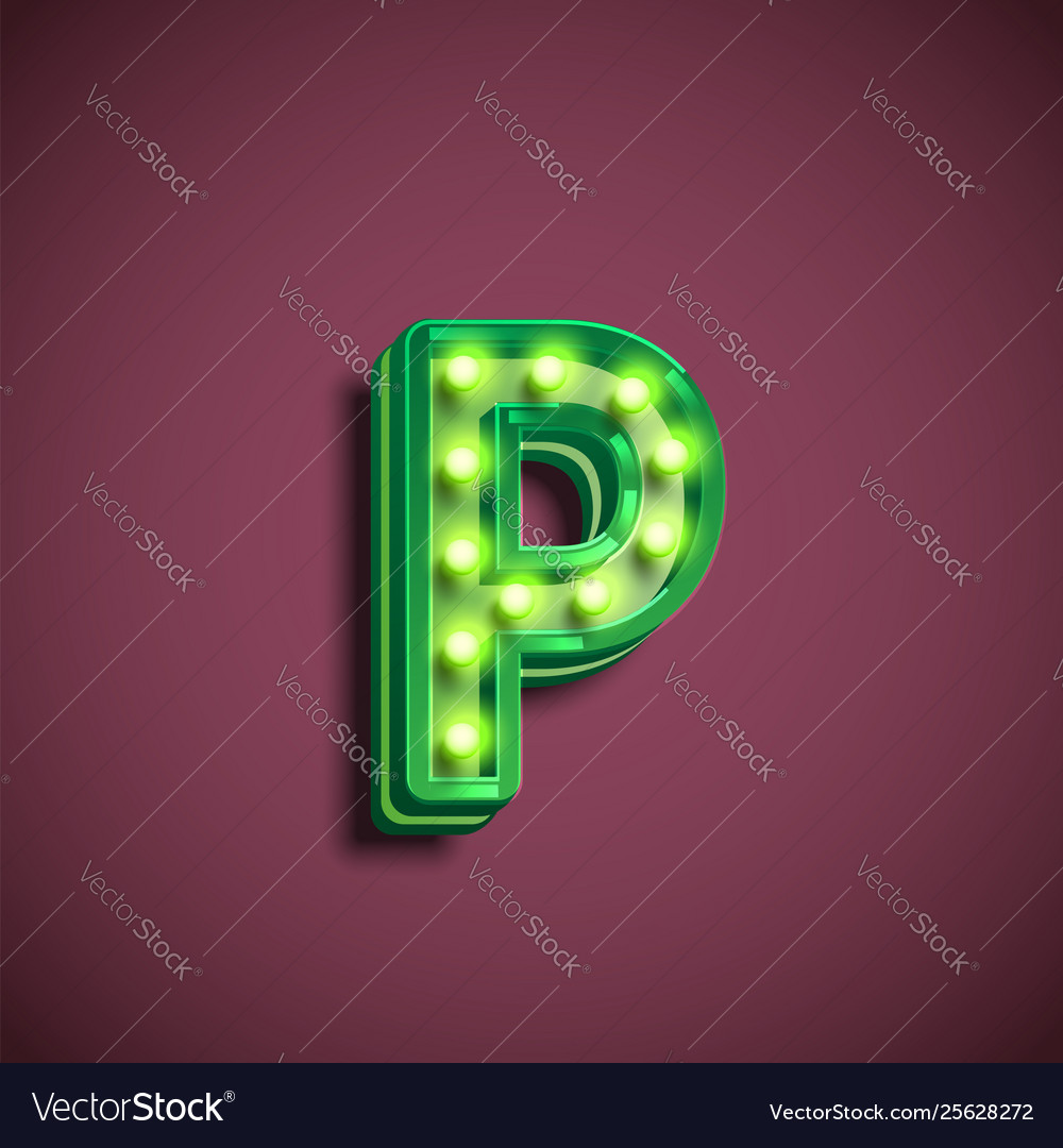 Broadway character with lamps from a fontset