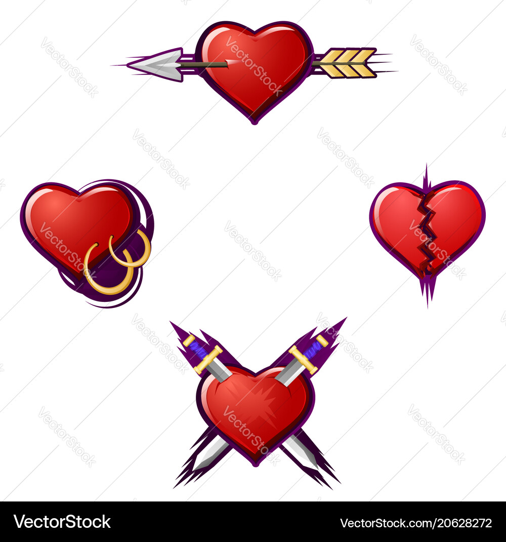 Broken hearts Royalty Free Vector Image - VectorStock