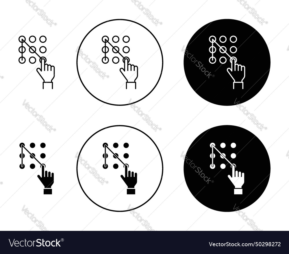 Code lock icon set security keypad entry symbol