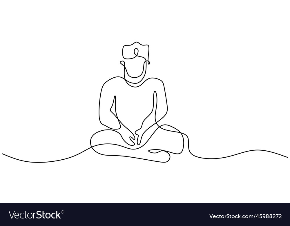 Continuous one single line of indian man wearing