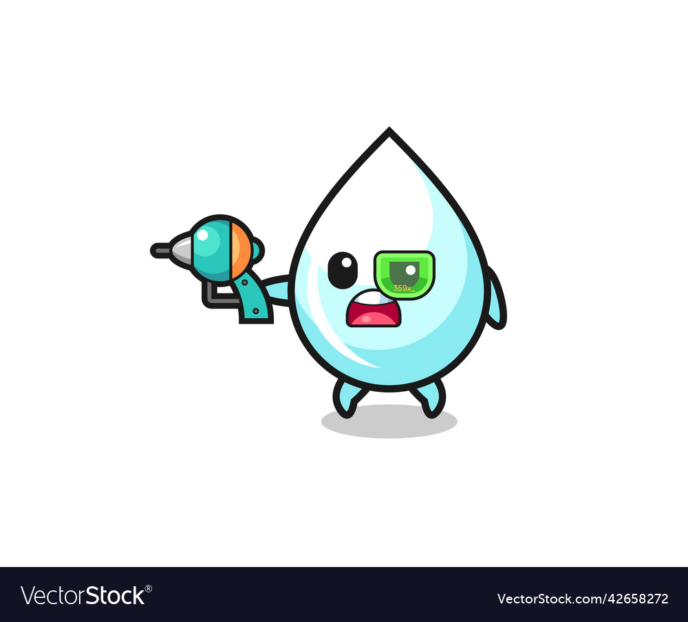 Cute milk drop holding a future gun