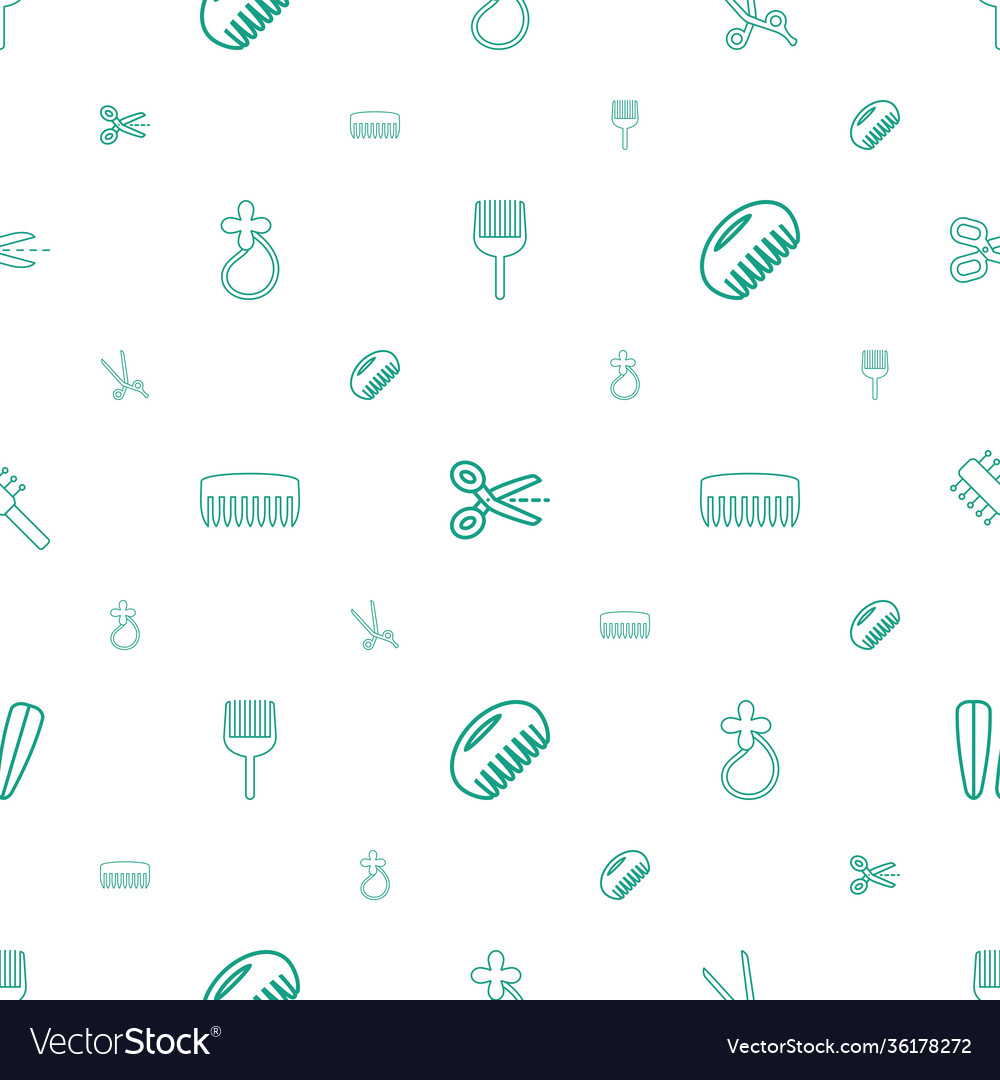 Hairdressing icons pattern seamless white