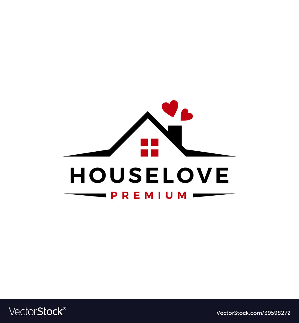 House love heart care home real estate mortgage vector image House love heart care home real estate mortgage