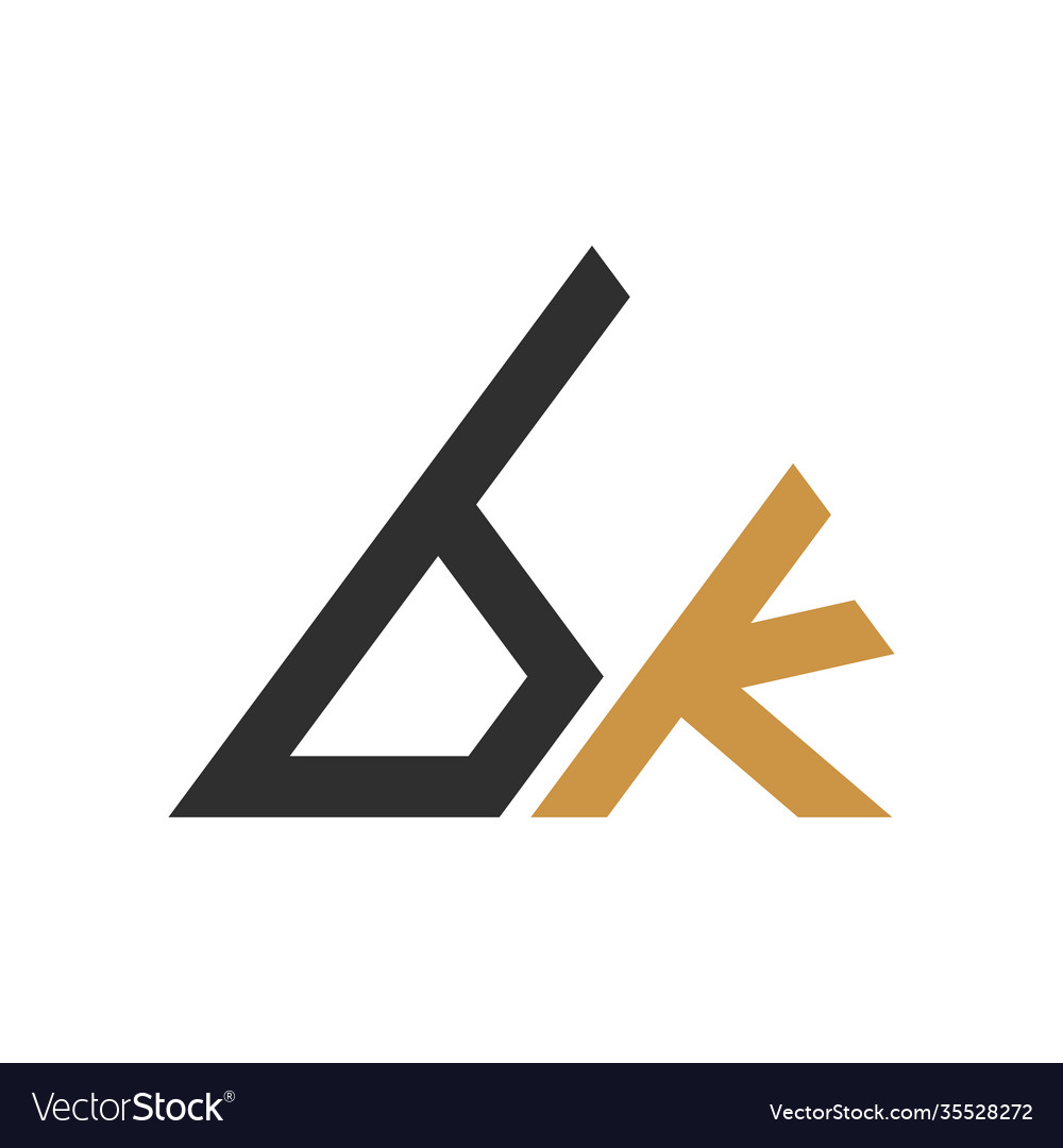 Initial letter bk logo or kb design