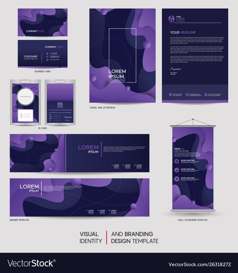 Modern dynamic stationery mock up and visual