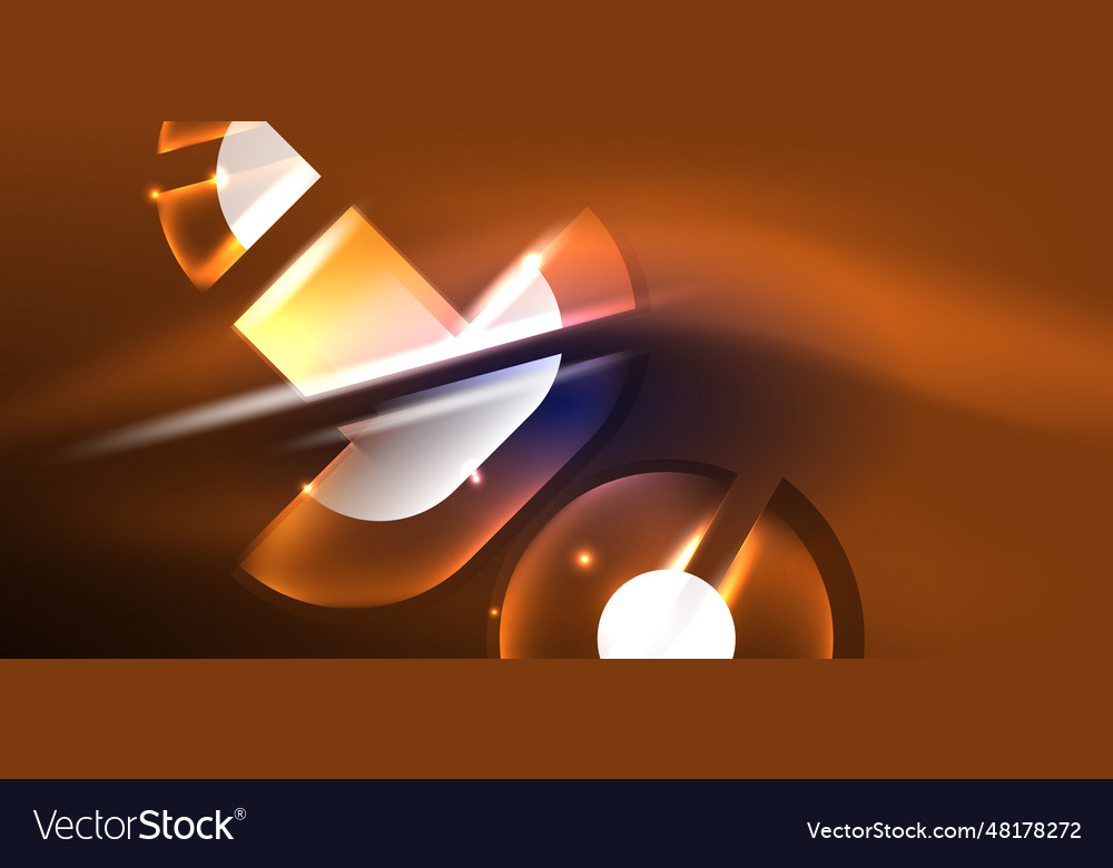 Neon round shapes lines and triangle elements hi Vector Image Neon round shapes lines and triangle elements hi