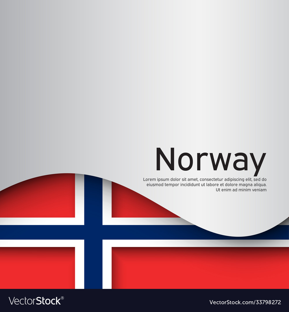 Norwegen Flagge auf einem weißen wavy Hintergrund national