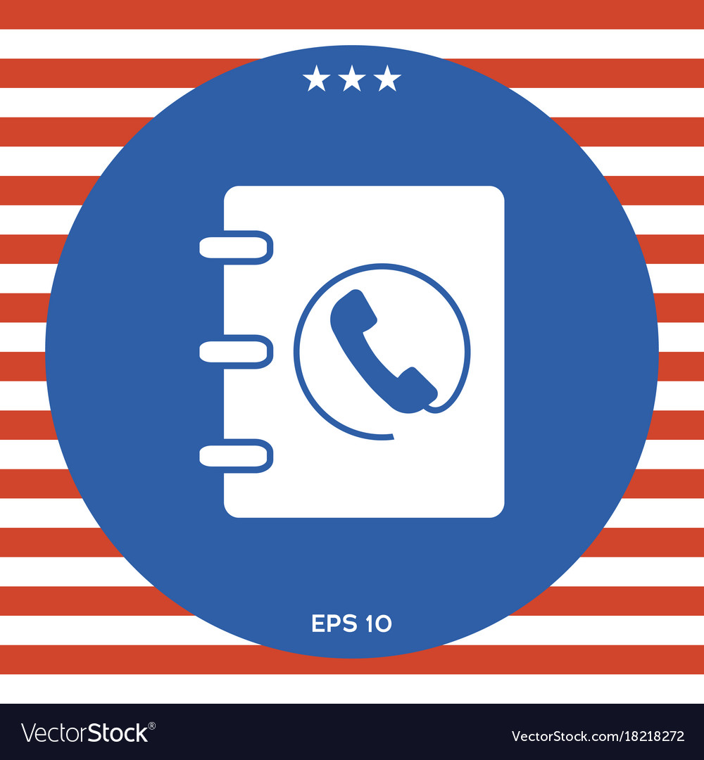 Notebook address phone book icon with handset