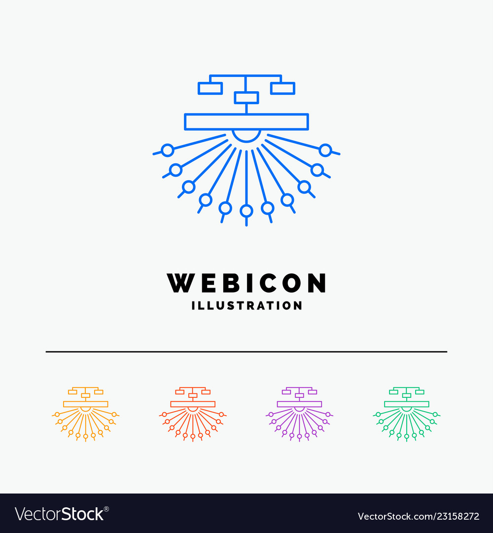 Optimization site structure web 5 color line vector image Optimization site structure web 5 color line