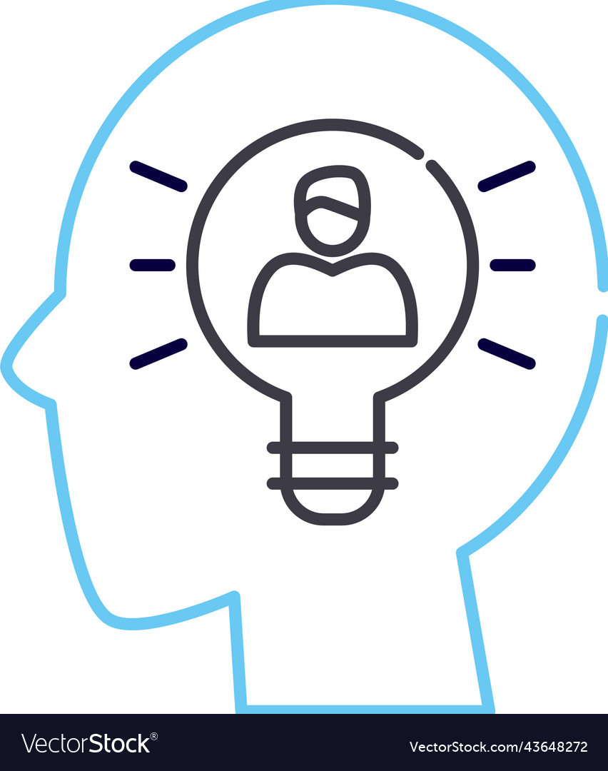 Problem recognition line icon outline symbol vector image Problem recognition line icon outline symbol