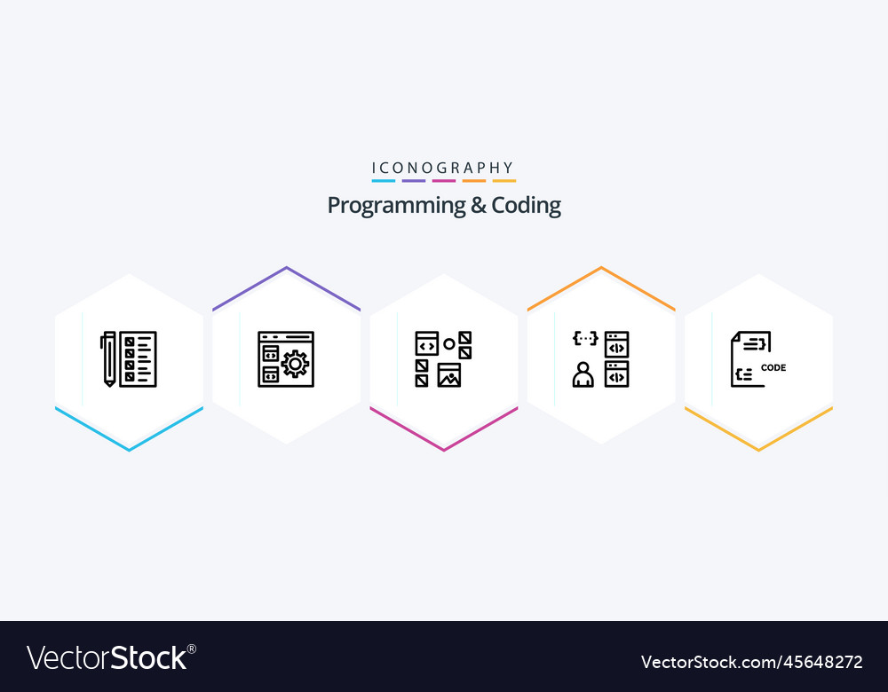 Programmierung und Kodierung 25 Zeilen-Icon-Pack