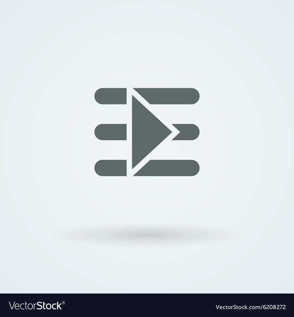 Simple minimalist start button on the symbol