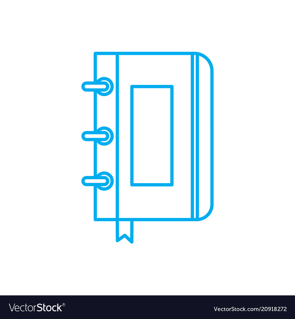 Spiral notebook linear icon concept vector image Spiral notebook linear icon concept