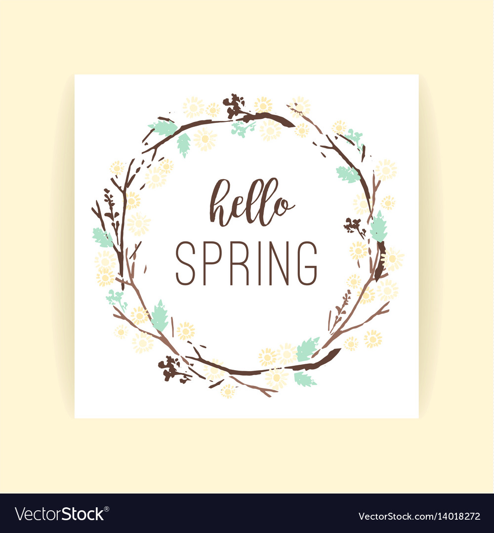 Spring frame of branches and leaves