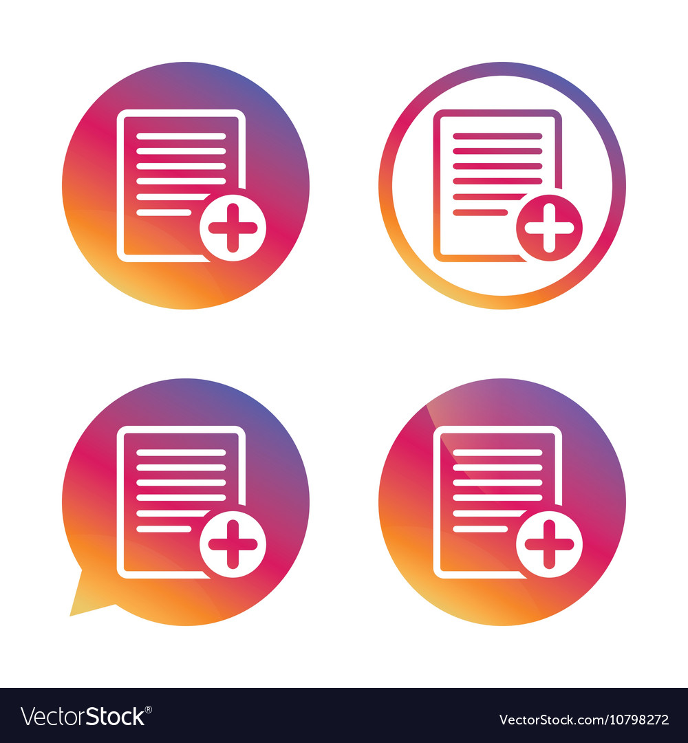 Text file sign icon add document symbol