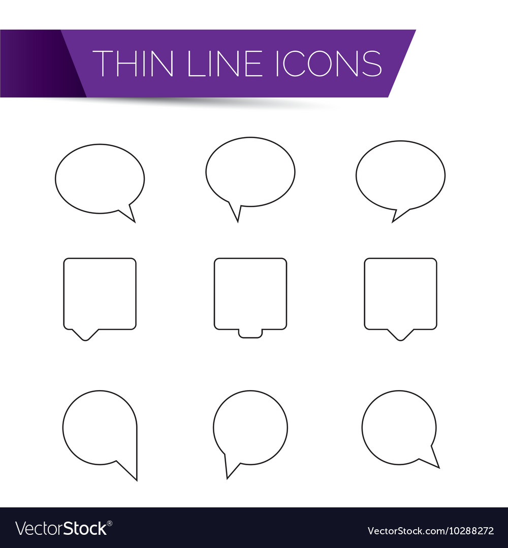 Dünne Linie Kunst-Icons - Sprachblase gesetzt