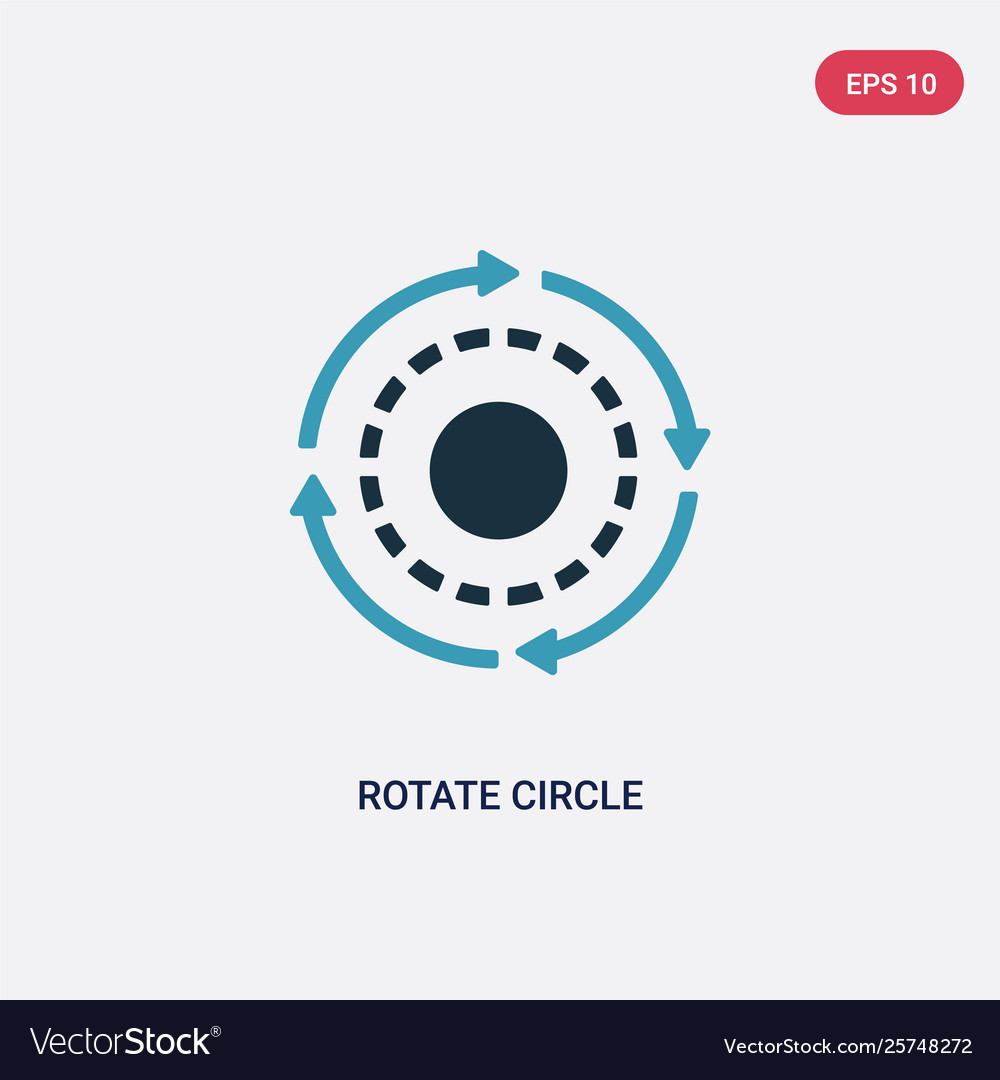 Two color rotate circle icon from shapes concept Vector Image Two color rotate circle icon from shapes concept