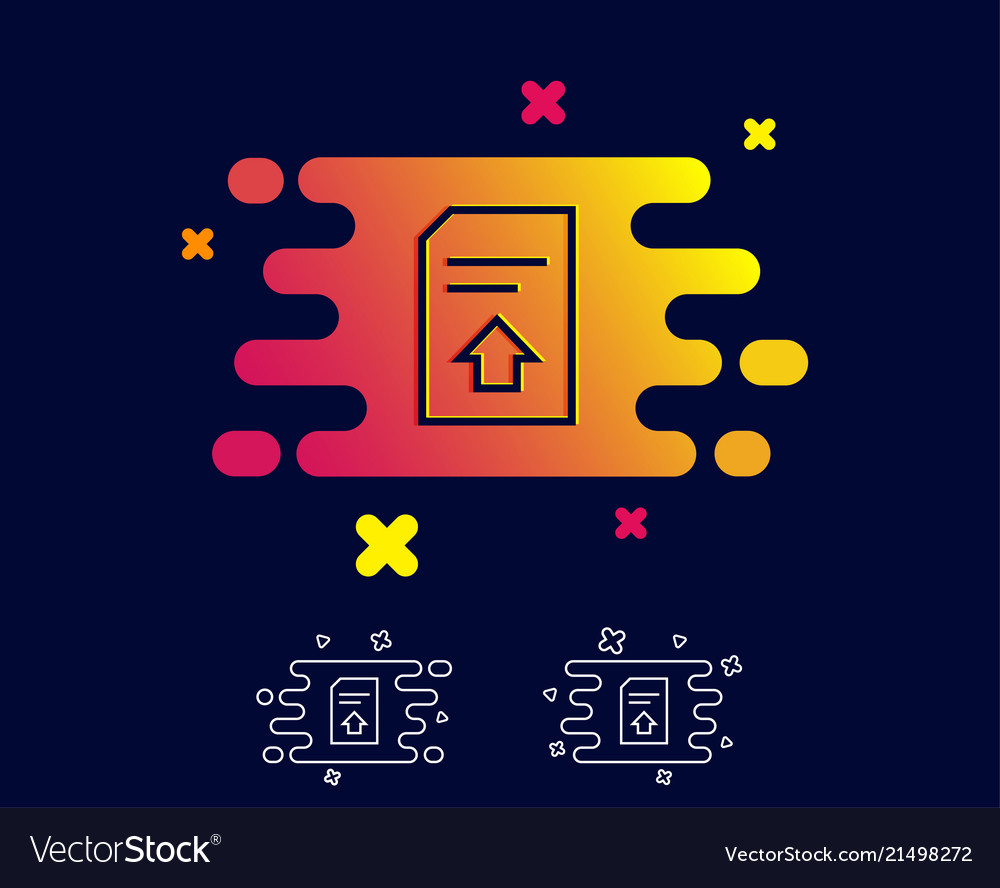 Upload document line icon file sign
