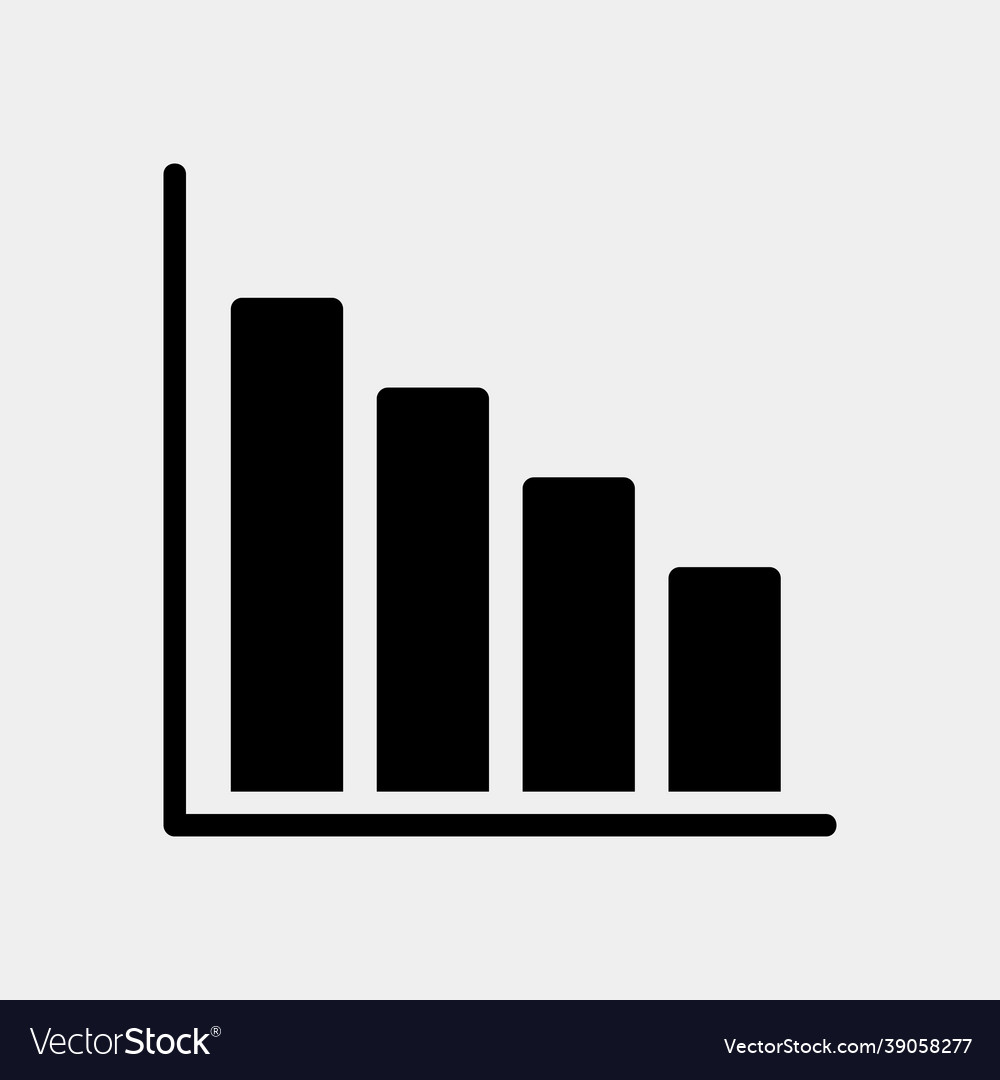 Bar chart icon in solid style for any projects vector image Bar chart icon in solid style for any projects