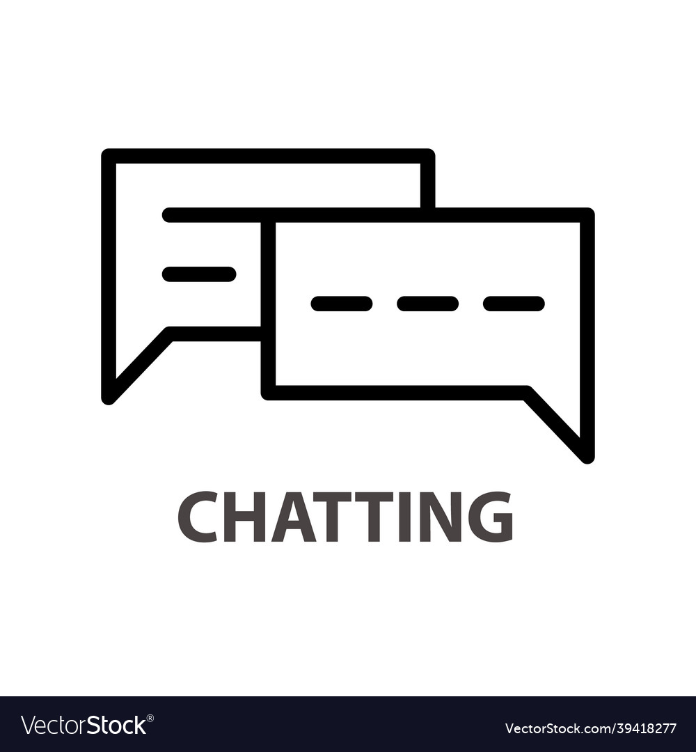 Chatting linear icon black simple of two dialog
