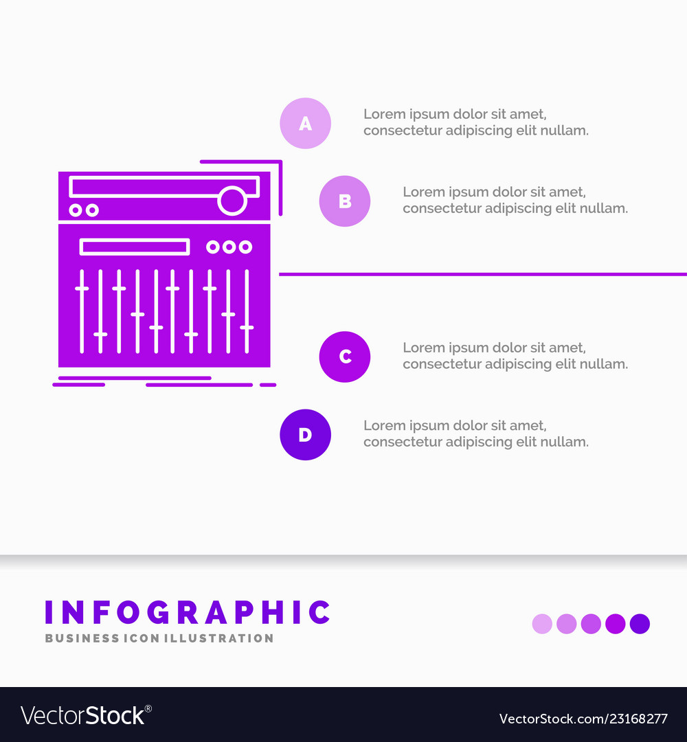 Control controller midi studio sound infographics vector image Control controller midi studio sound infographics