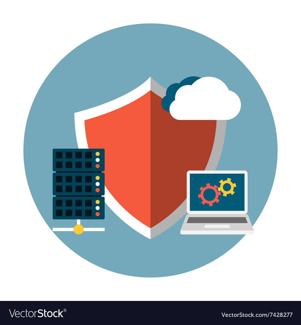 Data protection flat Royalty Free Vector Image