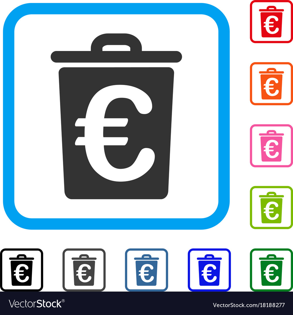 Euro Müll gerahmt Icon