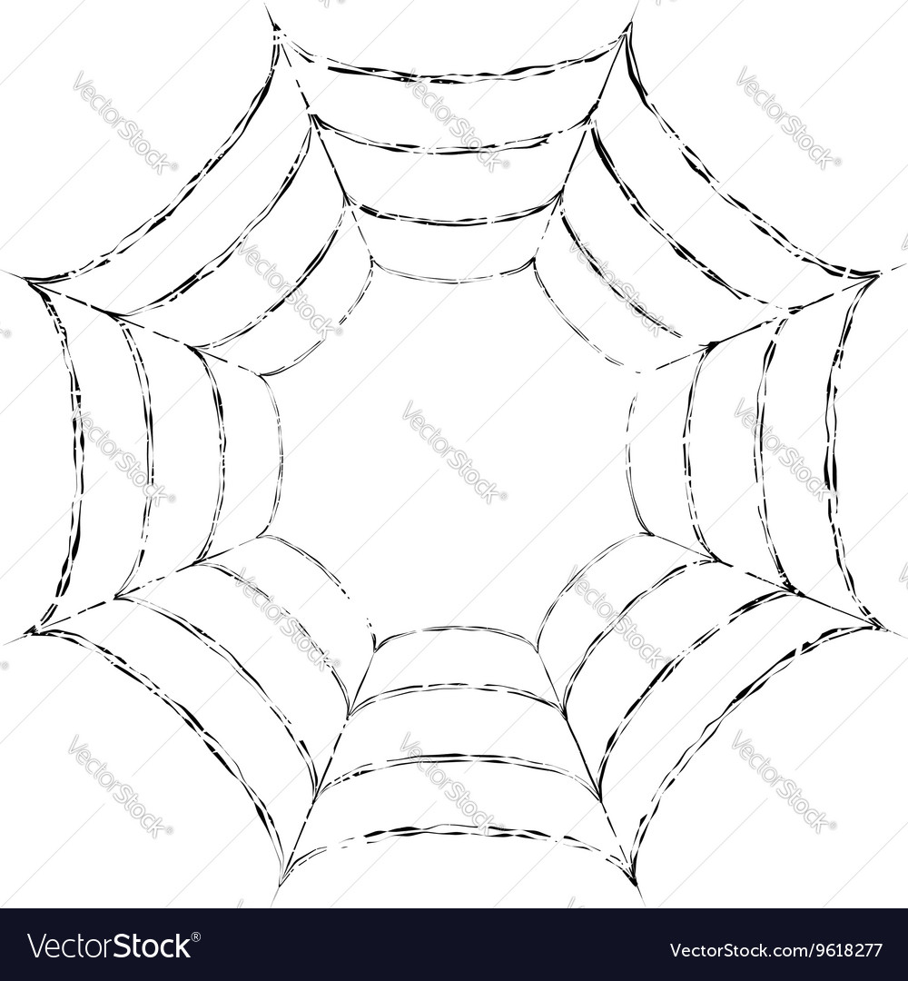 Frame of a spider web on white background