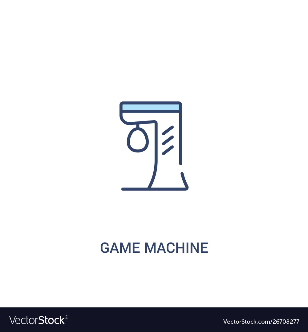 Game machine concept 2 colored icon simple line Vector Image Game machine concept 2 colored icon simple line