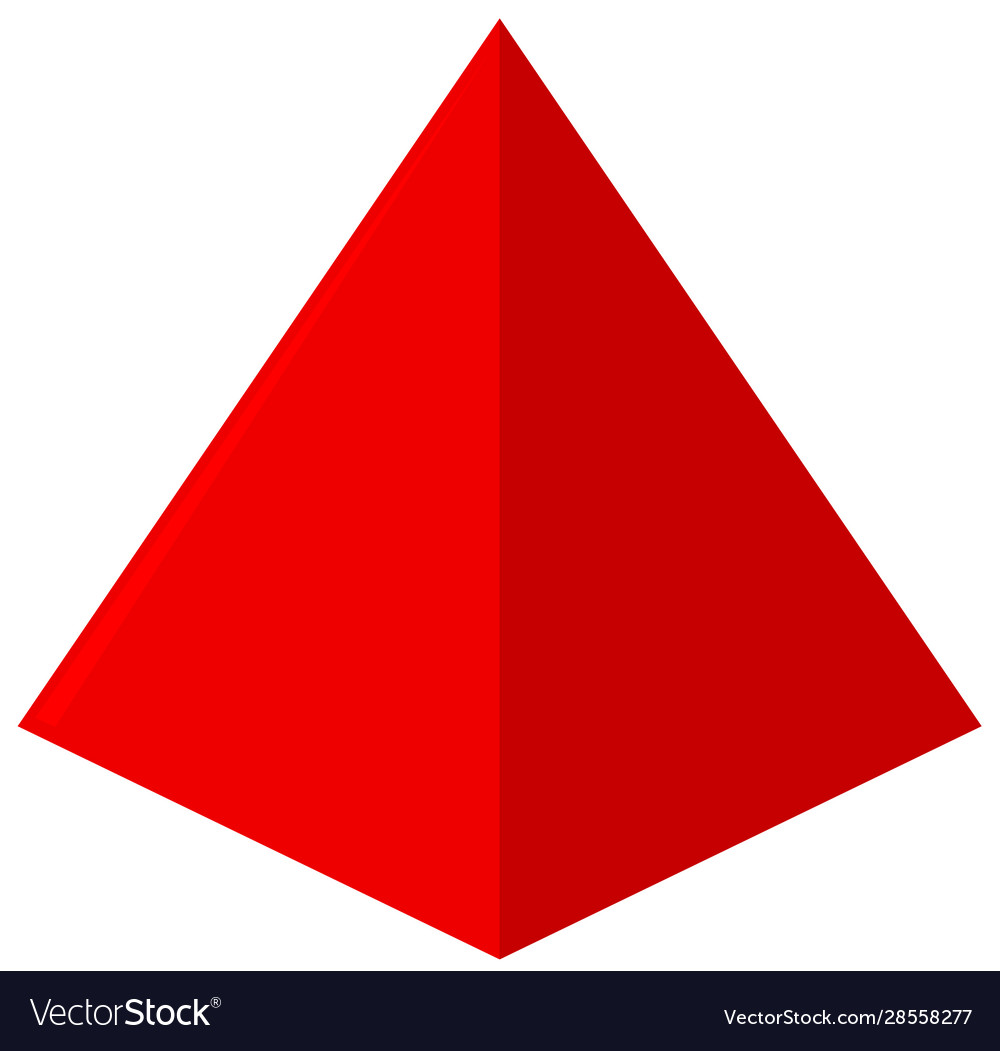 Geometric shape triangle in red