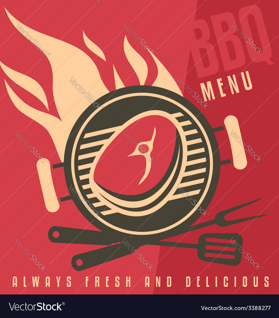 grill cover menu template royalty free vector image