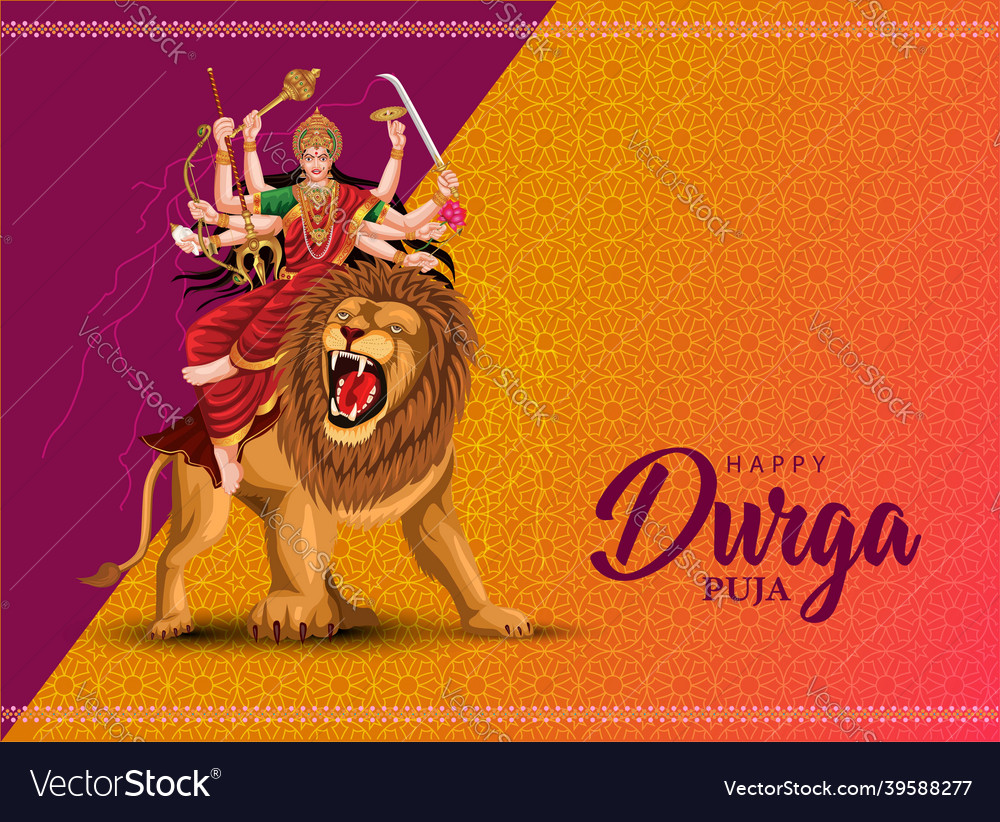 Indian god happy durga puja subh navratri