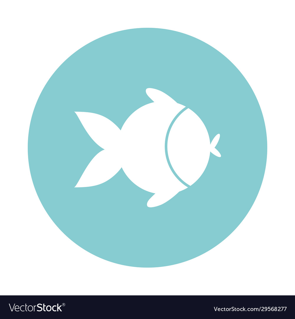 Isolated fish block style icon design