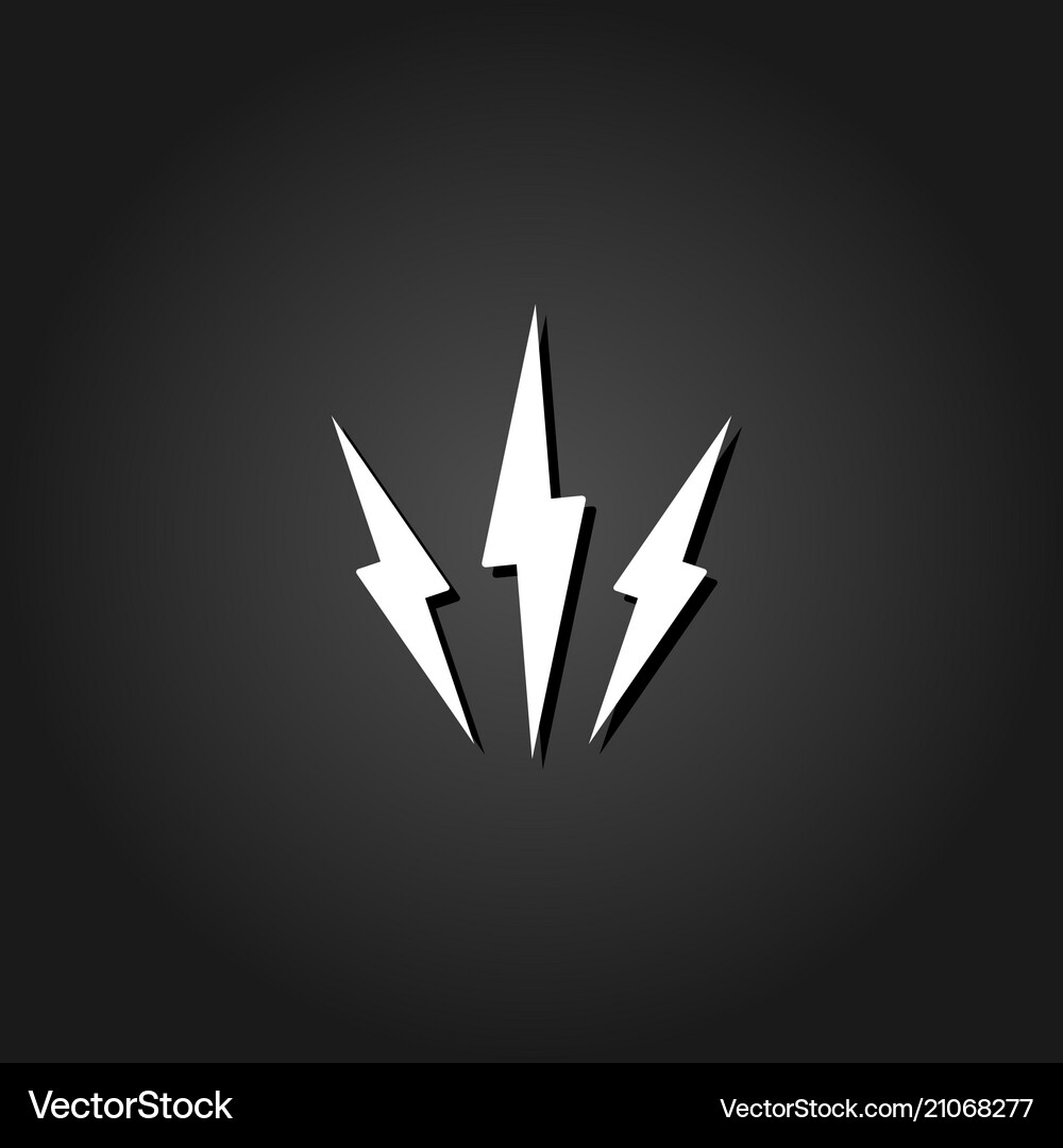 Lightning icon flat Royalty Free Vector Image - VectorStock