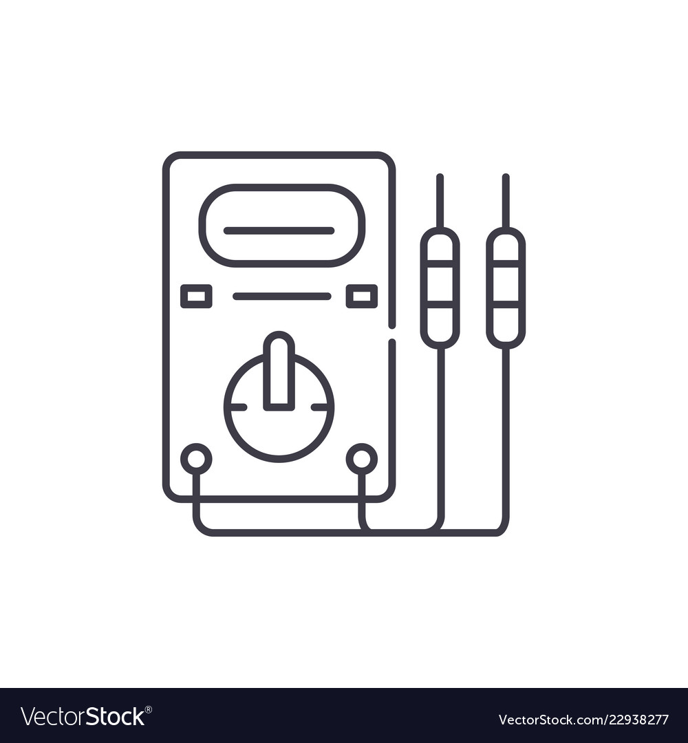 Measuring instruments line icon concept vector image Measuring instruments line icon concept