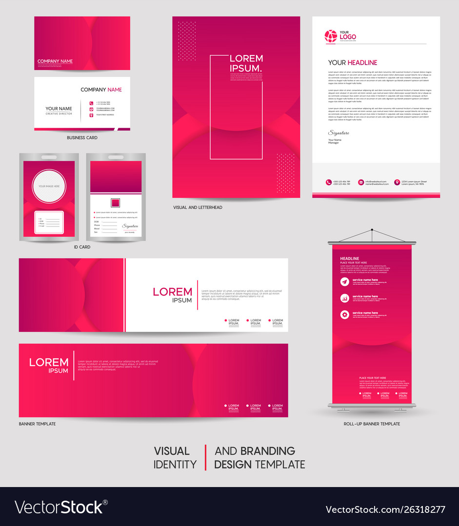 Modern stationery mock up and visual brand Vector Image