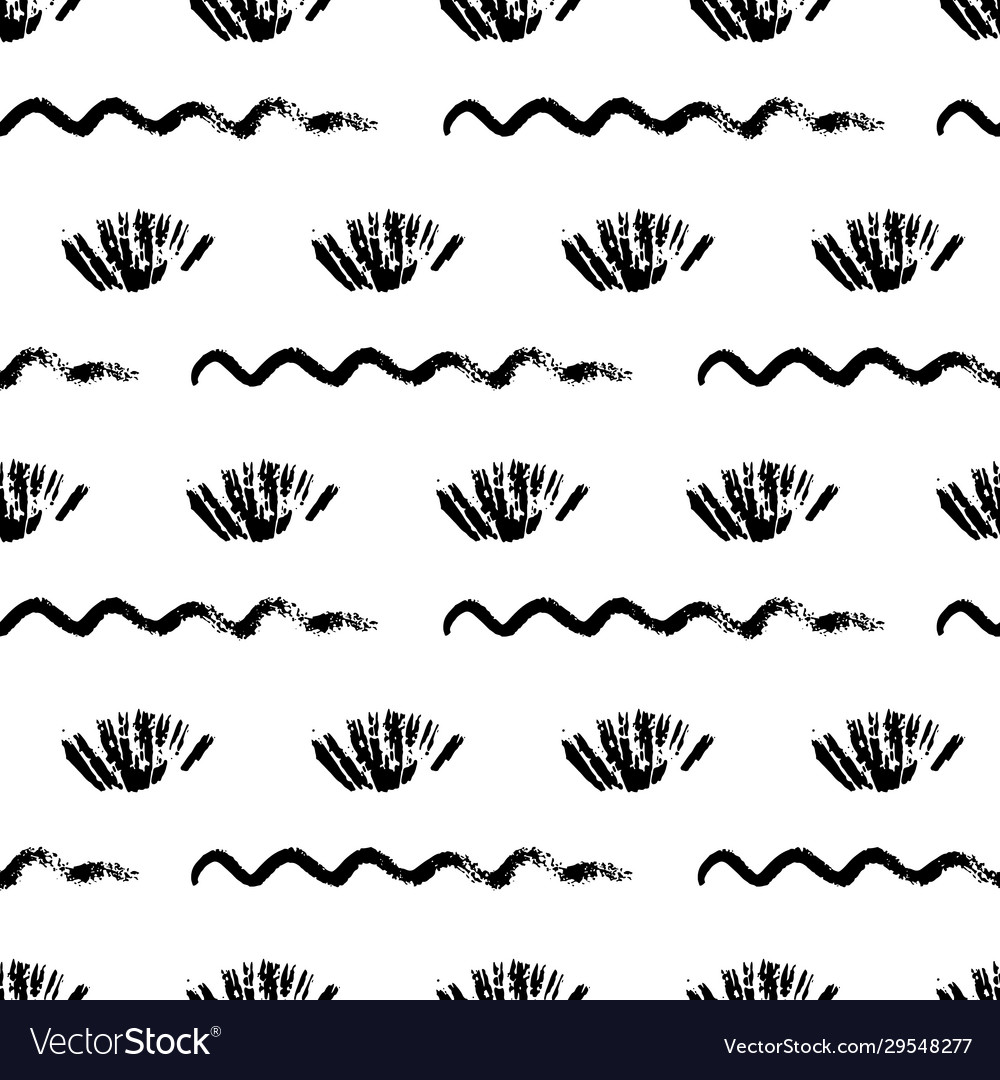 Monochrome seamless pattern with lines Vector Image Monochrome seamless pattern with lines