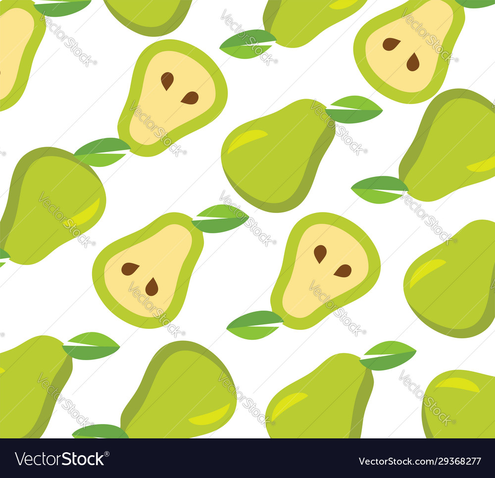 Pear seamless pattern design vector image Pear seamless pattern design