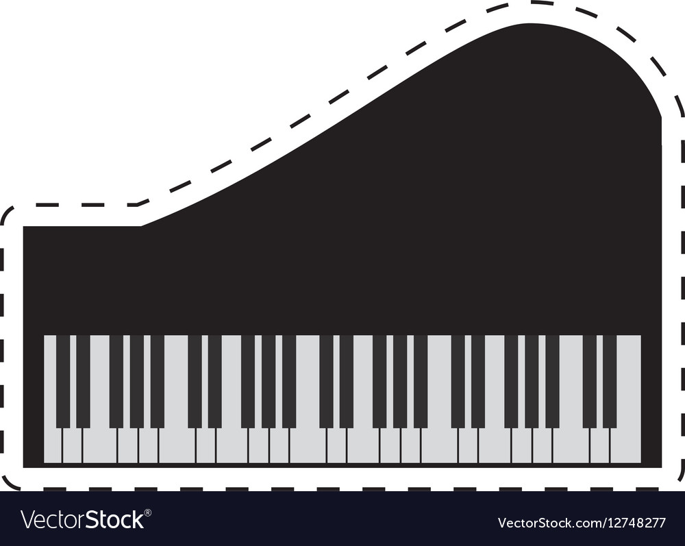 Piano keyboard instrument music dotted line