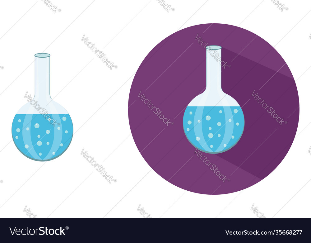 Round bottom flask on white background Royalty Free Vector