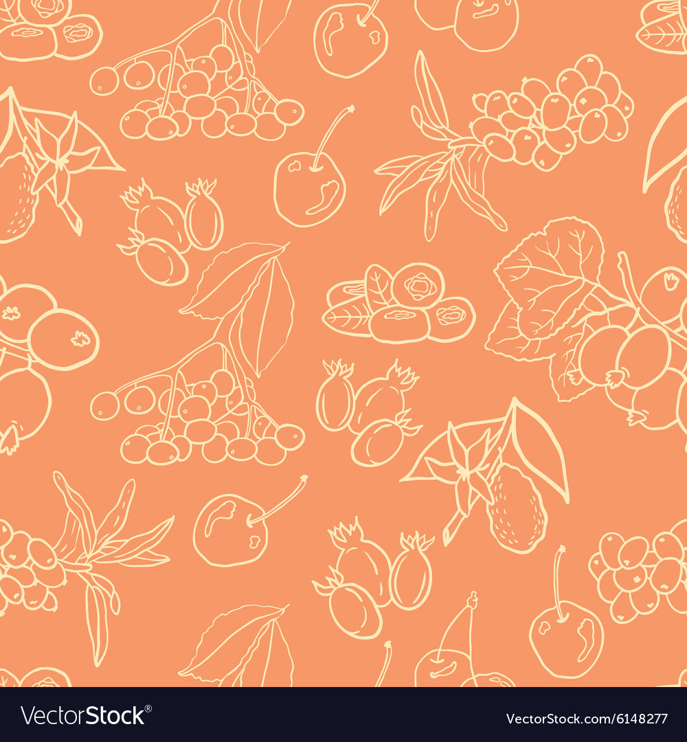 Seamless pattern with berries