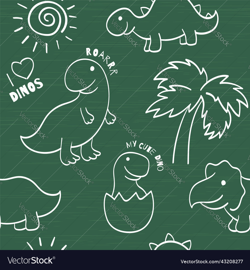 Seamless pattern with cute hand drawn sketches vector image Seamless pattern with cute hand drawn sketches
