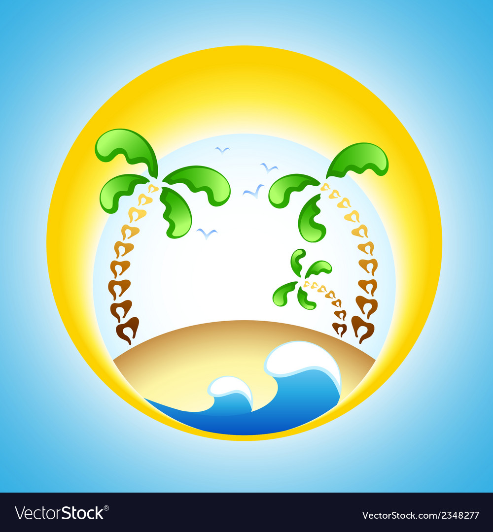 Tropical island Royalty Free Vector Image - VectorStock