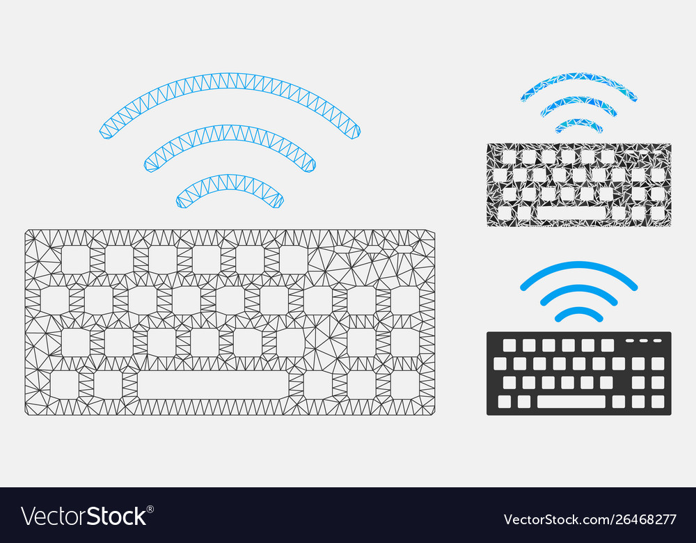 Wireless keyboard mesh 2d model vector image Wireless keyboard mesh 2d model