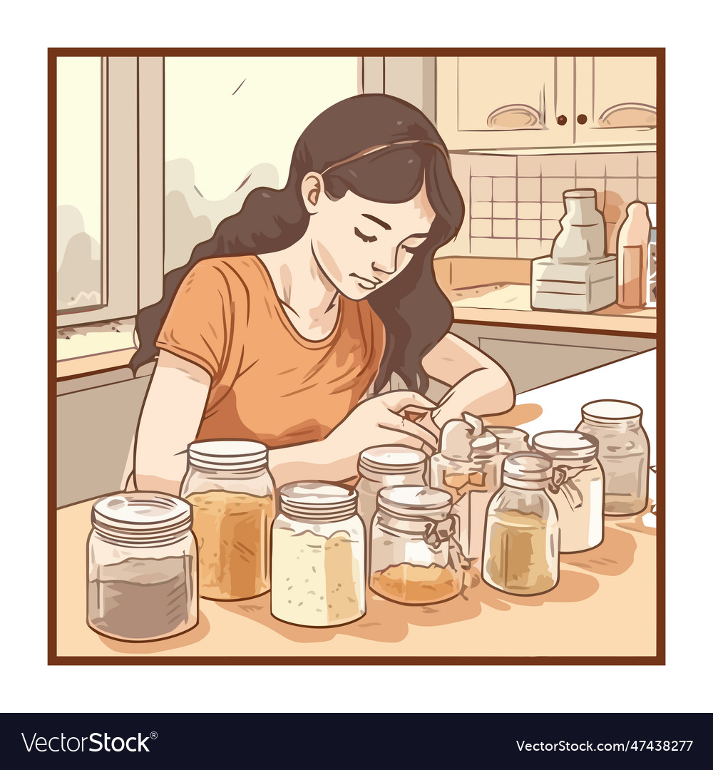 Frau Kochen Mahlzeit in Hausküche