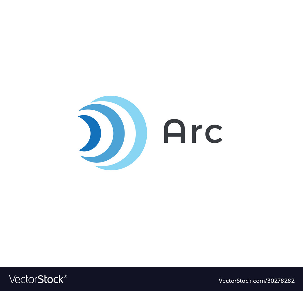 Abstract arc icon blue radio and wifi waves vector image Abstract arc icon blue radio and wifi waves
