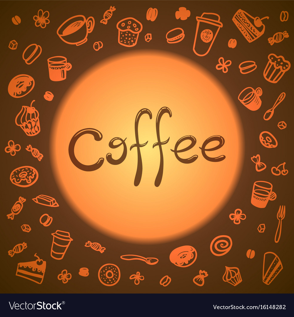 Background with a pattern of cups coffee