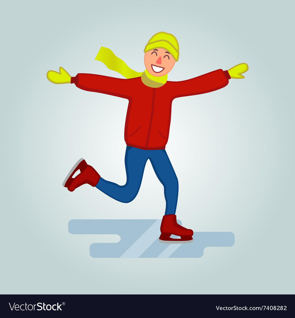 Cartoon Charakter Eisschuhe Wintersport