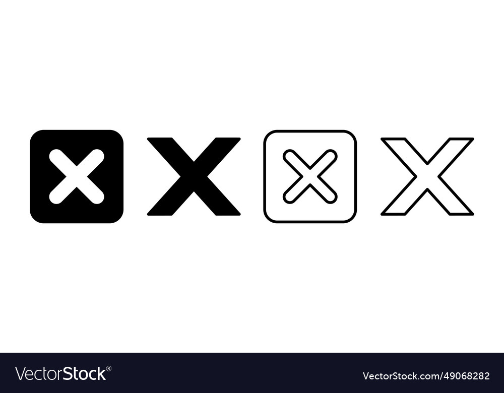 Close icon delete remove cancel exit symbol vector image Close icon delete remove cancel exit symbol
