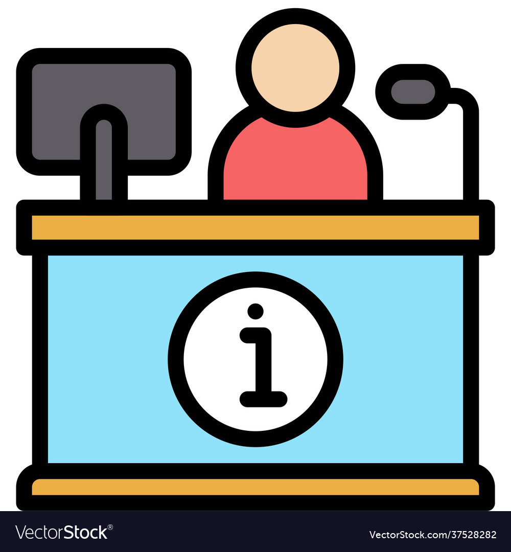 Hilfe Schreibtisch Icon Supermarkt und Einkaufszentrum